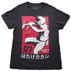 Vintage Naruto Shippuden Collection Black Graphic Anime T-Shirt 2002 Size Med